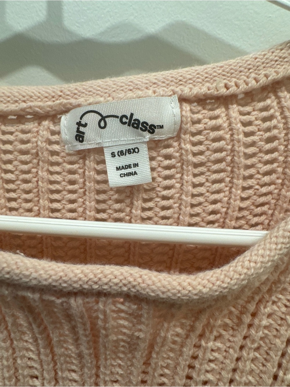 art class girls Ribbed Crewneck Sweater - Pale Pink